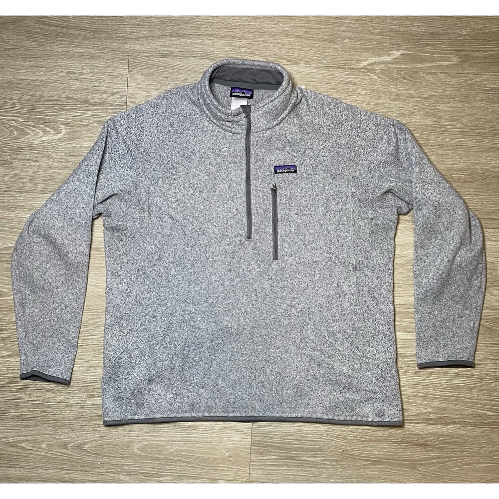 Men's Size 2XL Patagonia Better Sweater 1/4 Zip Pullover Gray Stonewash STY25523
